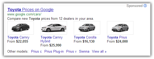 Google car search